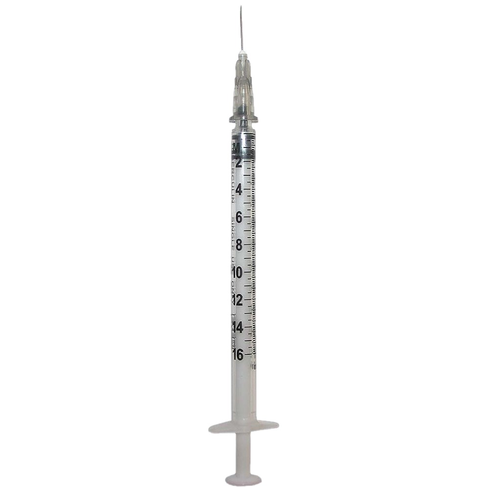 Syringe 1cc TB LS Tuberculin Syringe with Needle ExelInt® 1 mL 27 Gauge 1/2 Inch Detachable Needle Without Safety (100/BX 10BX/CS) by Exel Corporation  ID 26040